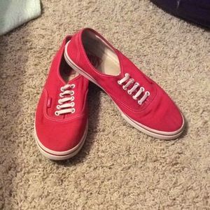 Red Vans. Women’s size 8.5. Men’s size 7.